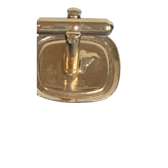 Mens Tie Clip and Pair Cufflinks Set Vintage 1960s Silvertone Gray Stone - Picture 9 of 10